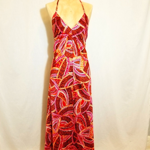 New York & Company Dresses & Skirts - SILKY FESTIVAL HALTER MAXI DRESS NEW YORK & COMPANY SIZE XS SEXY SUN BEACH VACA